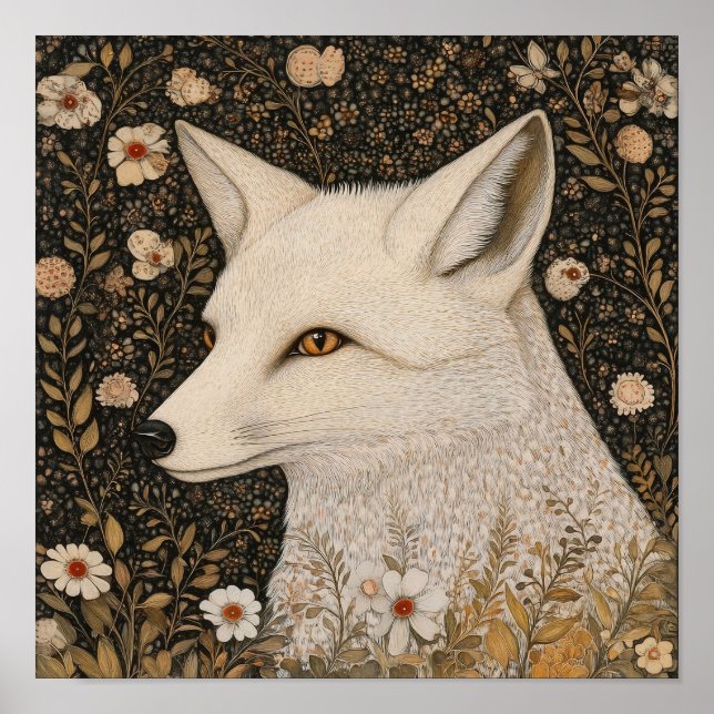 Fox Retrait Art Impressão Woodland Wall Art (Frente)