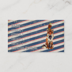 Fox retro do âmbar & cartão de visita da coruja