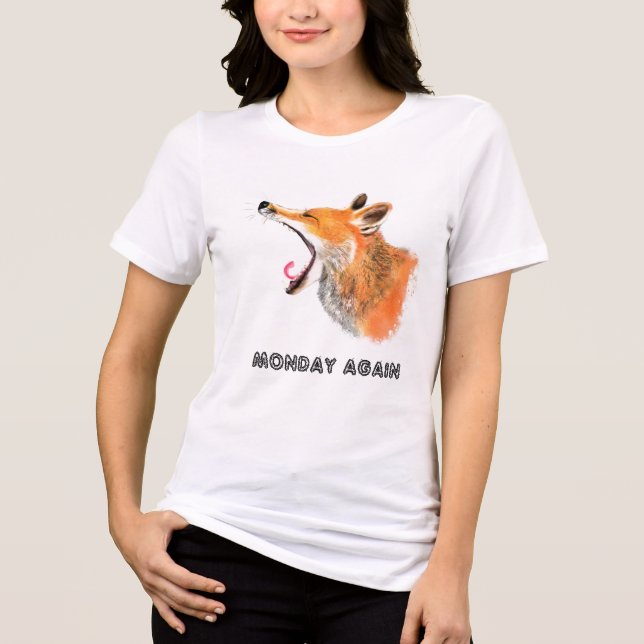 Fox T Shirt Engraçado com Texto - Personalizável (Frente)