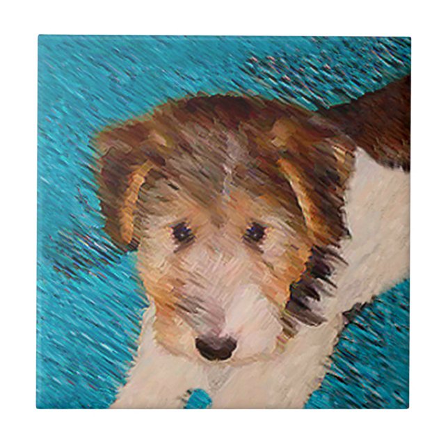 Fox Terrier Puppy Painting - Arte Original De Cão (Frente)