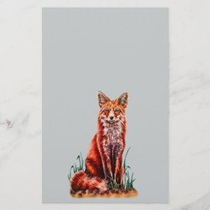 Fox Vermelha Desenhando Lápis De Arte Animal Foxy