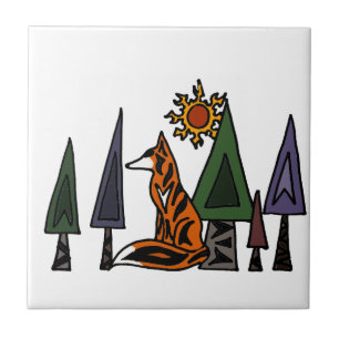 Fox vermelho artístico na arte da floresta