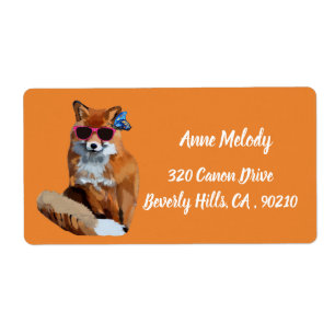 Fox vermelho, etiqueta de endereço do remetente