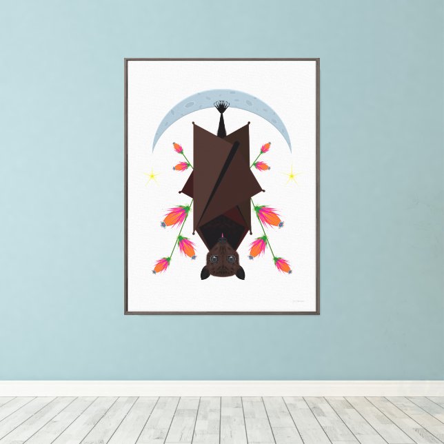 Fox Voadora 24x32 Canvas Giclée Impressão (Insitu(piso de madeira))
