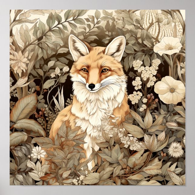 Fox Woodland Animal Art Poster (Frente)