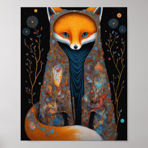Fox Woodland Fantasy Art Poster