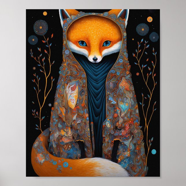 Fox Woodland Fantasy Art Poster (Frente)