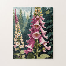 Foxglove Flower Art Quebra-cabeça