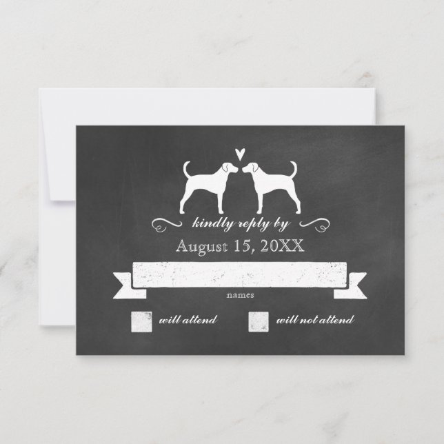 Foxhound Silhouettes Casando Resposta RSVP (Frente)