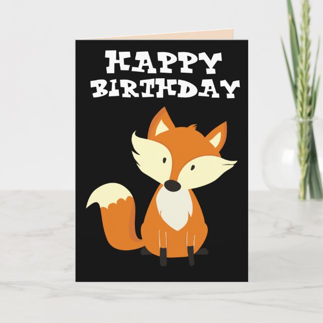FOXY! CARTÕES DE ANIVERSÁRIO DE FOX FELIZ (Frente)