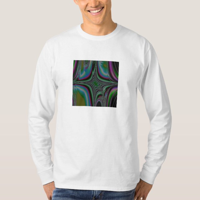 Fractal 14, Camisa Mens De Longa Folga (Frente)