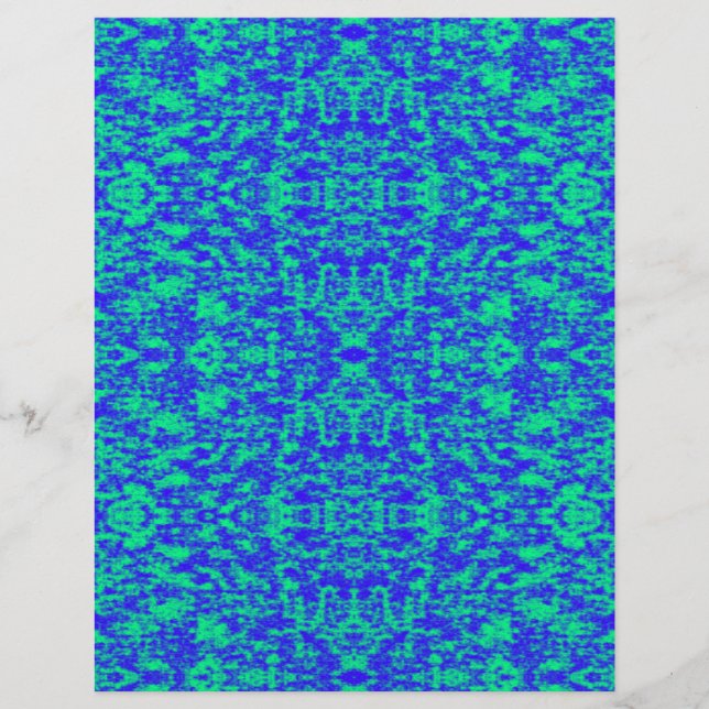 Fractal Abstrato Em Azul E Verde (Frente)