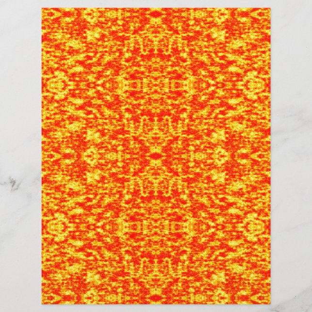 Fractal Abstrato em Vermelho e Laranja (Frente)