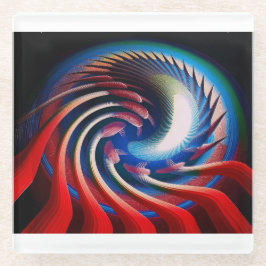 Fractal Azul Branco Vermelho com Garras e Spikes