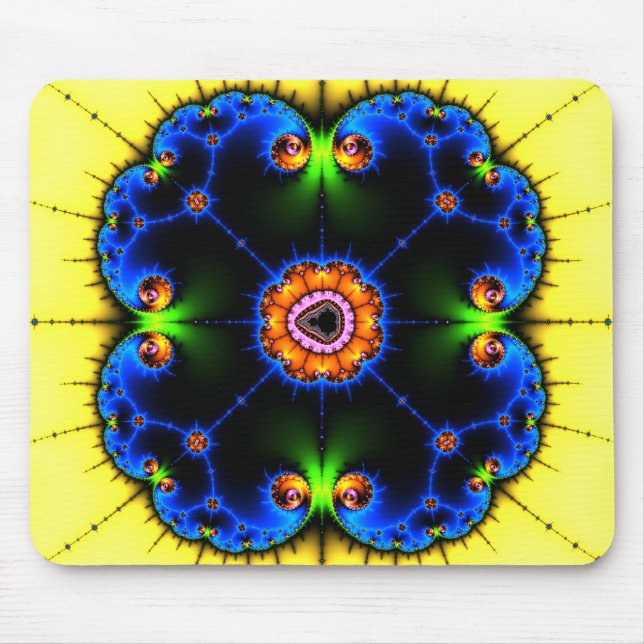 Fractal azul Mousepad do redemoinho (Frente)