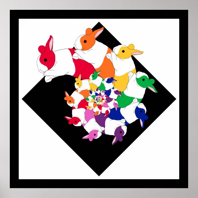 Fractal Bunnies Square Poster (Frente)
