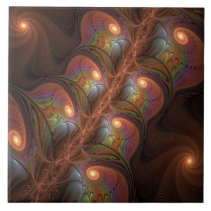Fractal castanho Abstrato fluorescente colorido