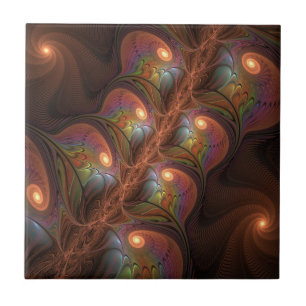 Fractal Castanho Abstrato moderno e fluorescente c