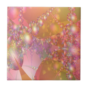 Fractal de bolhas cor-de-rosa e laranja