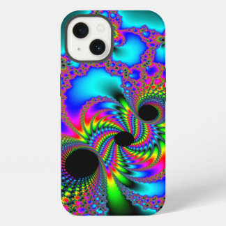 Fractal de cor neon de três furos pretos