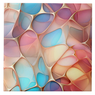 Fractal Dourado Voronoi com Tinta Arco-Íris