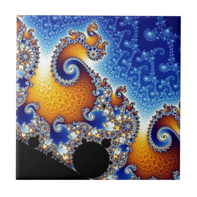 Fractal espiral dobro azul de Mandelbrot (Frente)