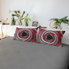 Fractal Espiral Gradiente abstrato Vermelho e Pret