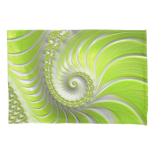 Fractal espiral moderno abstrato em verde lima (Frente)