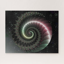 Fractal espiral num quebra-cabeça estrelado