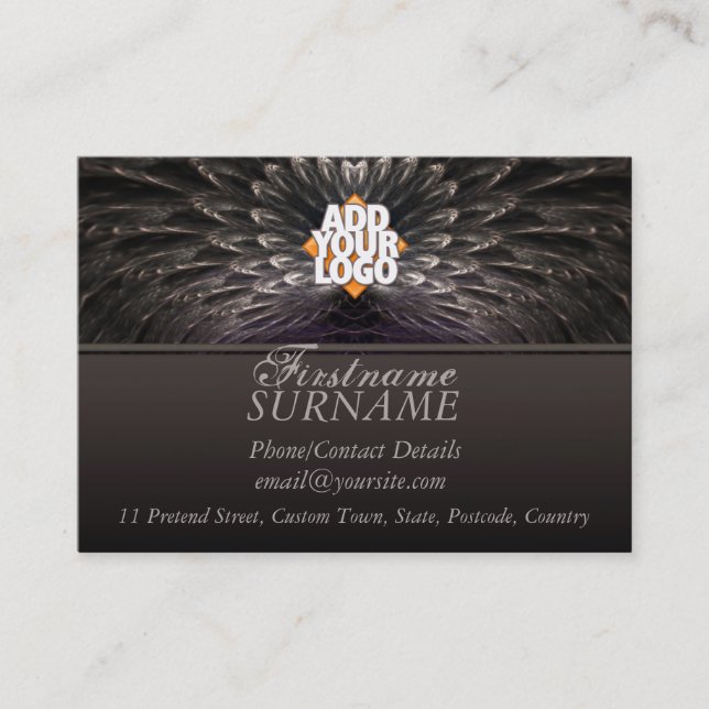 Fractal Feather Grande Cartão de visita (Frente)
