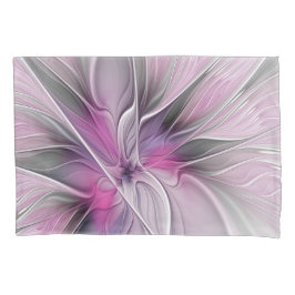 Fractal Fractal Moderna Abstrato com Cinza Rosa Fl