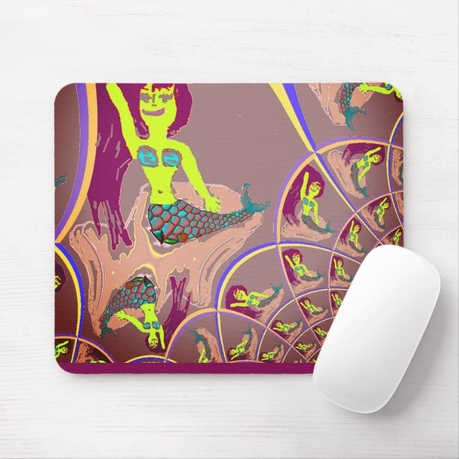 Fractal Mermaid Fantasy Mouse Pad (Com mouse)