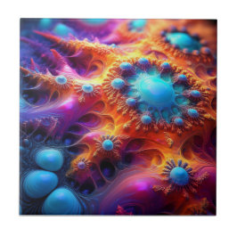Fractal Psicodélico Azul Ouro e Roxo