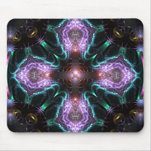 Fractal Purple Cross Mousepad