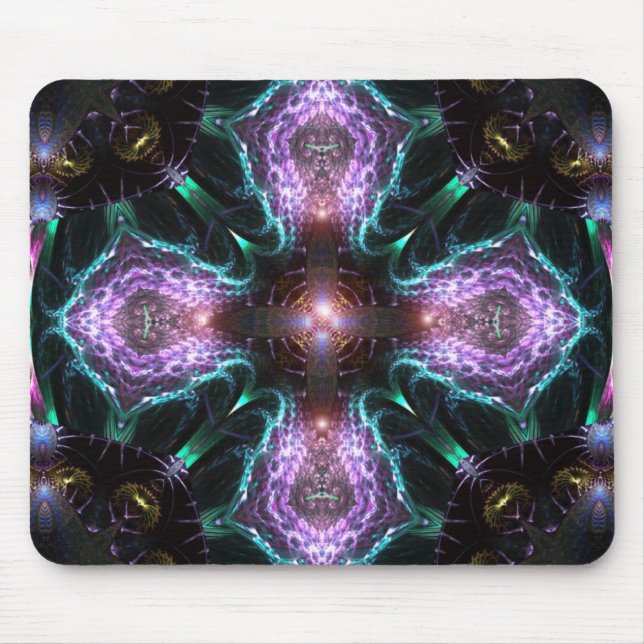 Fractal Purple Cross Mousepad (Frente)