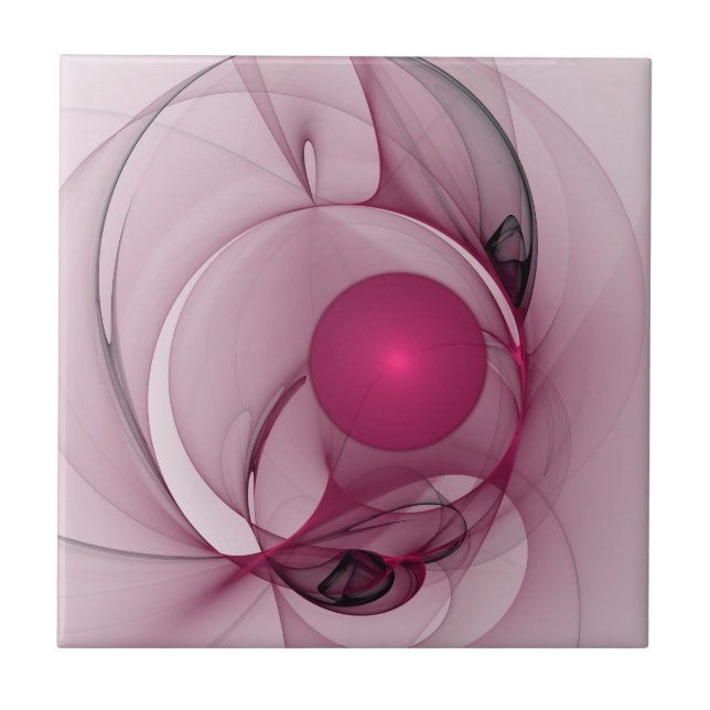Fractal Sinuoso, Arte Abstrato Moderno Rosa Berry (Frente)