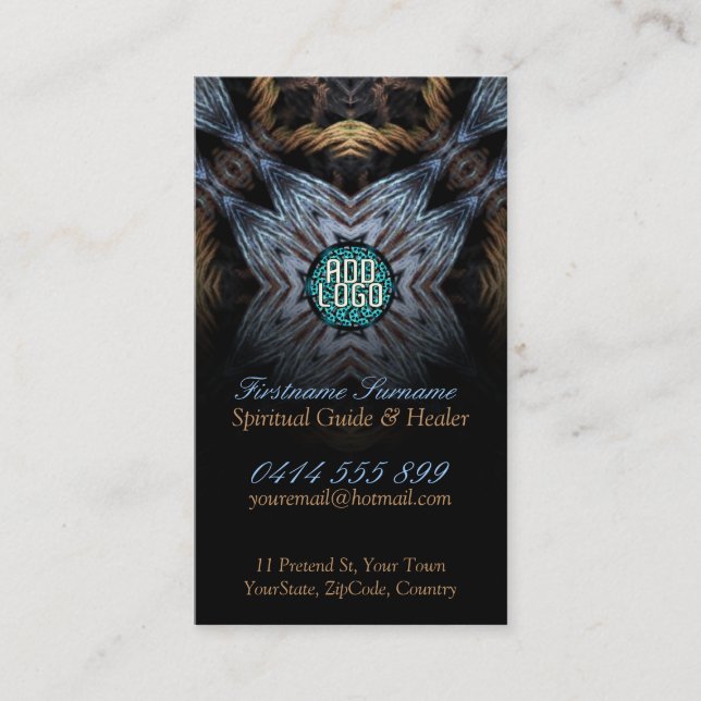 Fractal tapeçaria com Cartões de visitas de logoti (Frente)