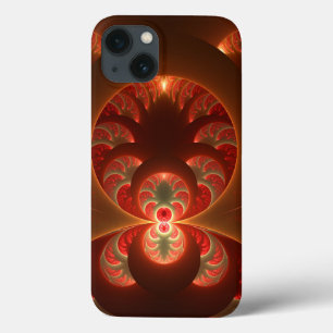 Fractal vermelho-laranja abstrato moderno e lumino
