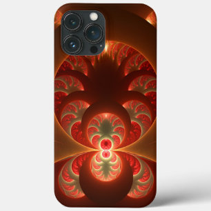 Fractal Vermelho Laranja Moderno Abstrato Luminoso