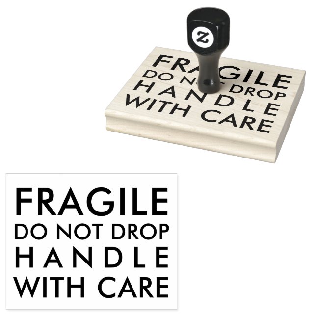 Frágil Não Solte a Alça com Carimbo de Borracha (Carimbado)