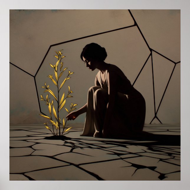 Fragile Bloom - Solarpunk Regrowy Poster (Frente)