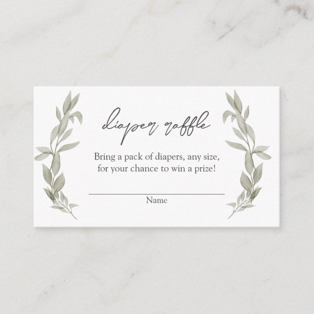 Fralda Boêmia Chá de fraldas Verde Raffle Inserção (Frente)