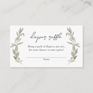 Fralda Boêmia Chá de fraldas Verde Raffle Inserção