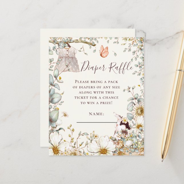 Fralda Coelhinha Raffle Chá Bebê (Frente/Verso In Situ)