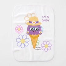 Baby burp cloth EM A DAISY Creamy Dreamies