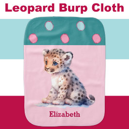 Fralda De Boca Bebê rosa verde-leopardo-bonito