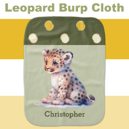 Fralda De Boca Bebê verde-leopardo-branco-amarelo