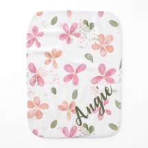 Floral Burp Cloth | Padrão de Flores de Aquarela