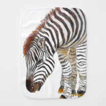 Tecido para Babá Safari de Zebra Bebê em Aquarela