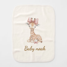 Toalha de Bebê de Girafa Fofa Personalizada - Pers